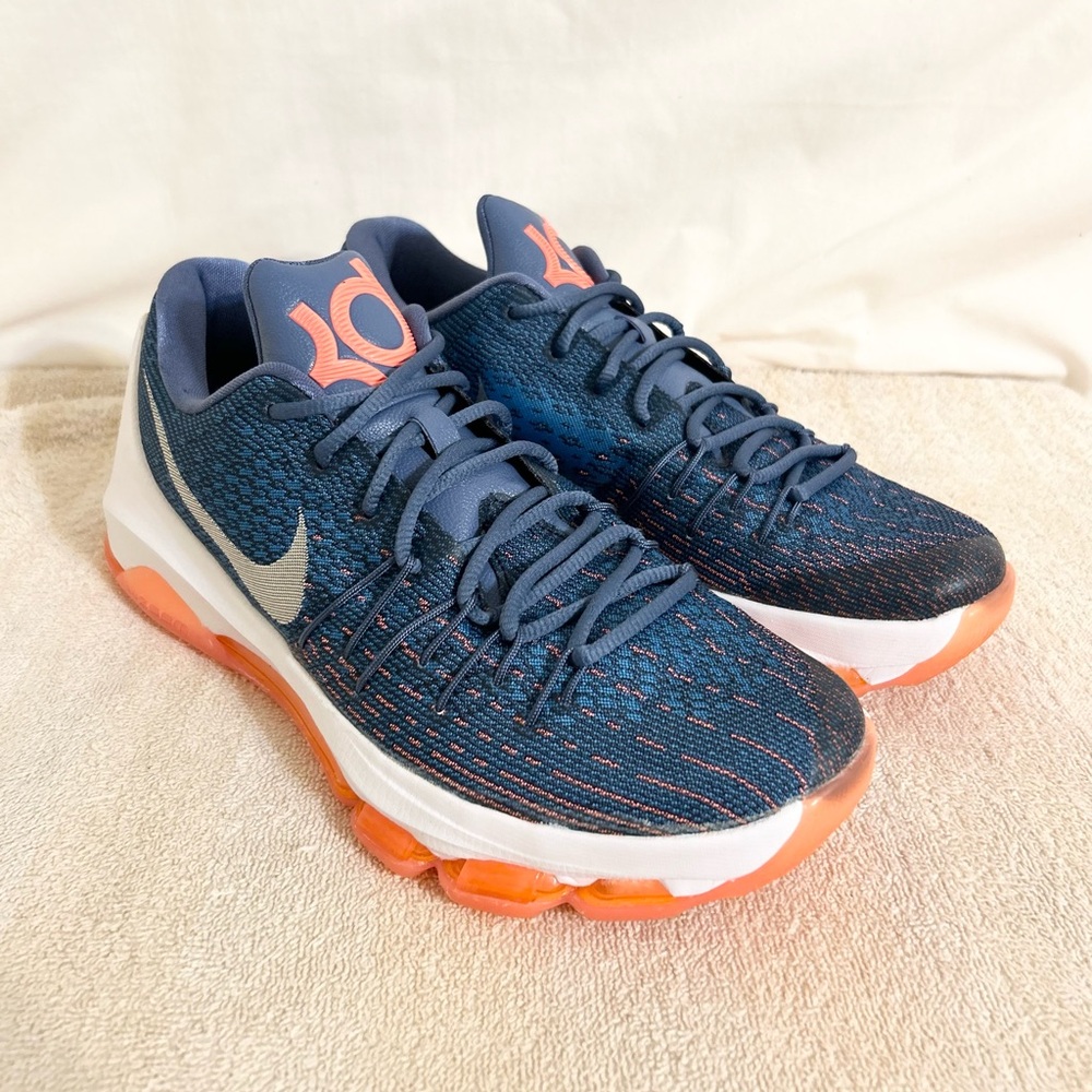 Nike KD 8 Away Blue Orange size 8.5 MEN’S BASKETBALL SHOES - Picture 2 of 9